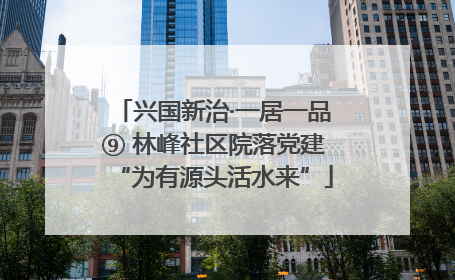 兴国新治·一居一品⑨ 林峰社区院落党建“为有源头活水来”